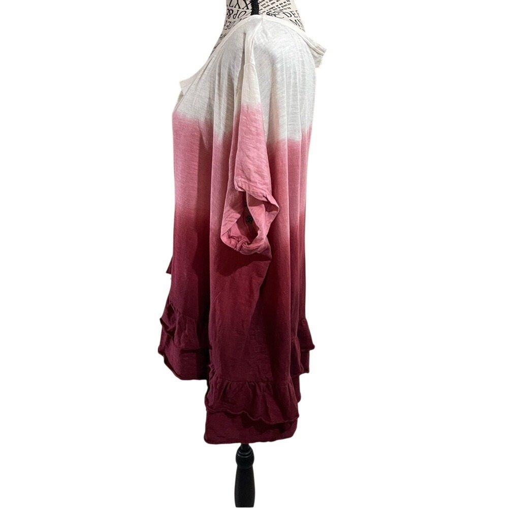 French Laundry Gradient Pink‎ Ruffle Top - Picture 2 of 10